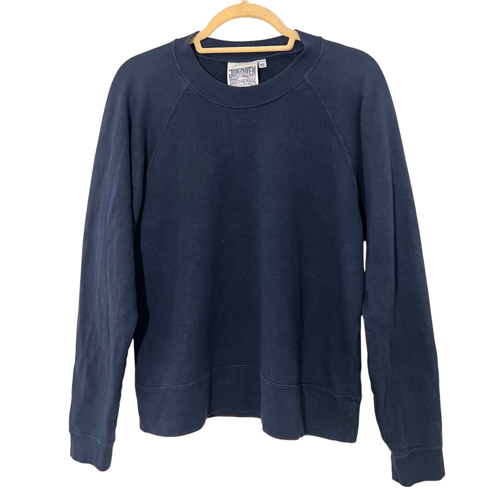 Jungmaven Sweatshirt Mens XS Blue Hemp Organic Cotton Raglan Sustainable Basic‎